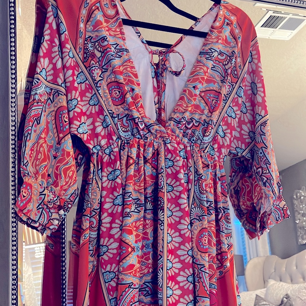 Deep V-Neck Dress